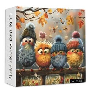 BBOLDIN Cute Bird Winter Party Puzzle 1000 Pieces Ages 12 & Up New